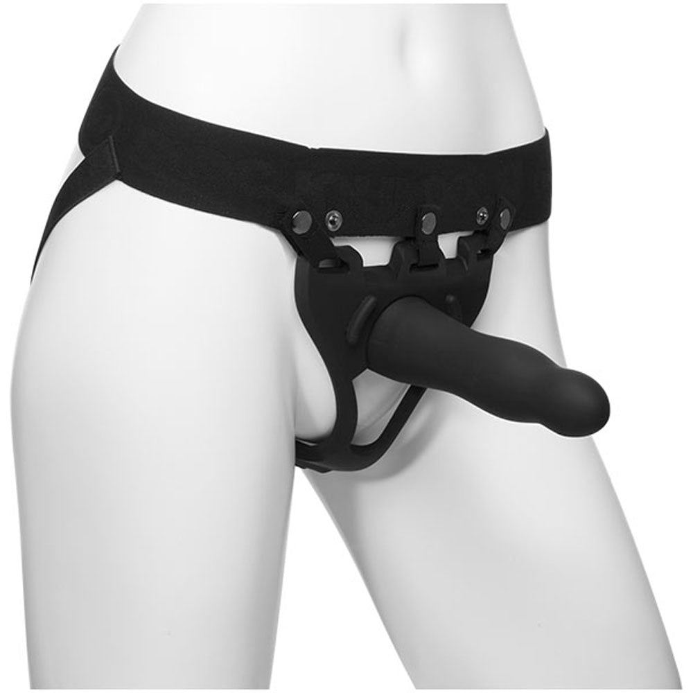 Be Daring 7 Inch Bulbed Dong 2 Piece Hollow Silicone Strap-On Set