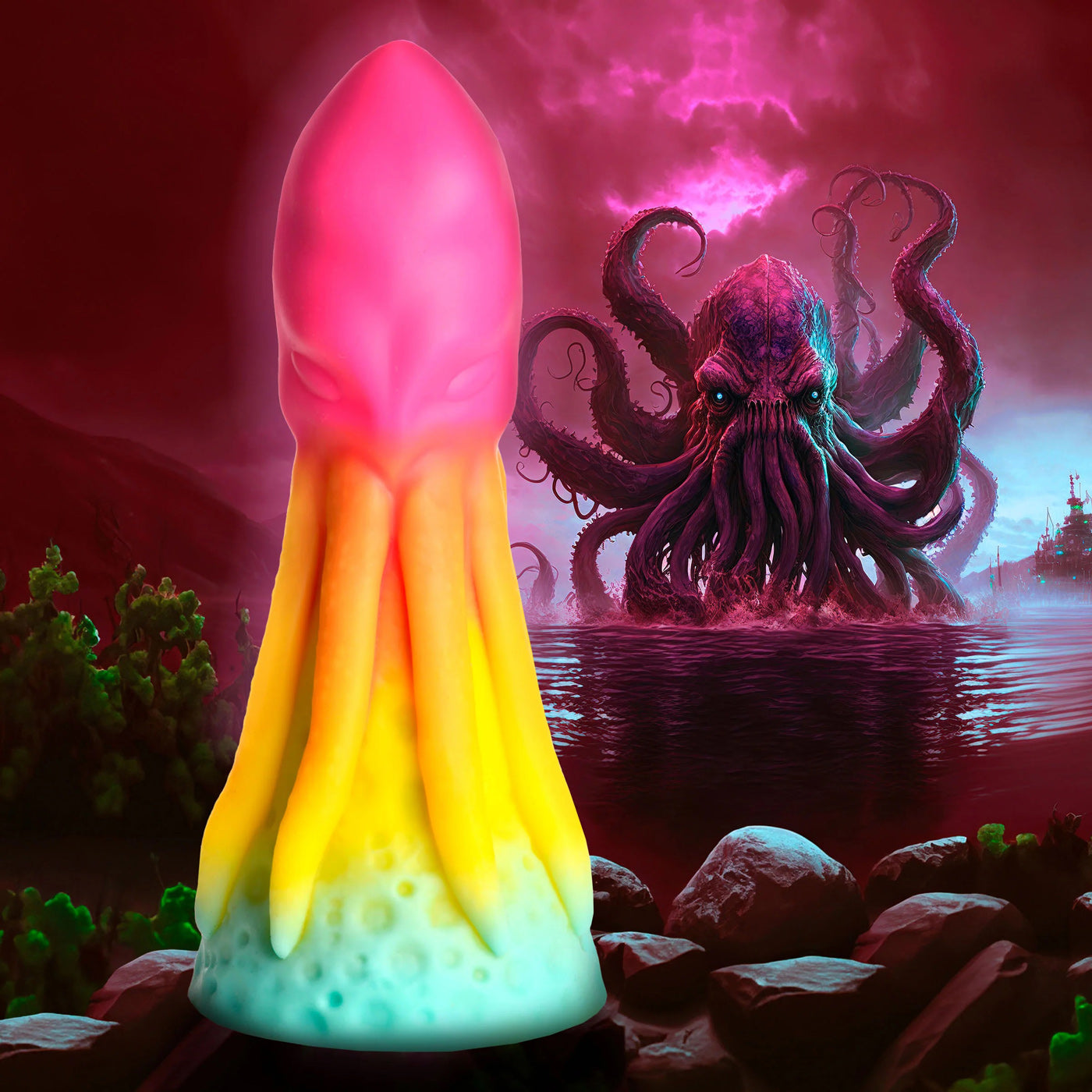Creature Cocks King Kraken (Rainbow) Silicone Dildo 8.1 Inches – Premium Flexible Dildo