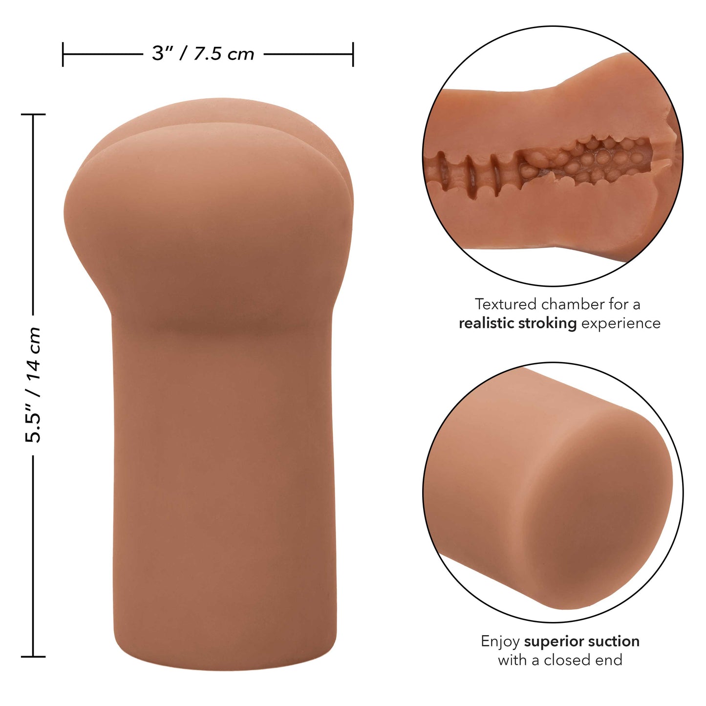 Cheap Thrills The Rookie Compact Flesh Tone Stroker 5.5 Inch with Multi-Textured Chamber and Closed-End Design