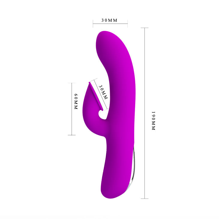 Rechargeable Anthony – Silicone Clit Suction Rabbit Vibrator With Curved Shaft And Thicker Tip