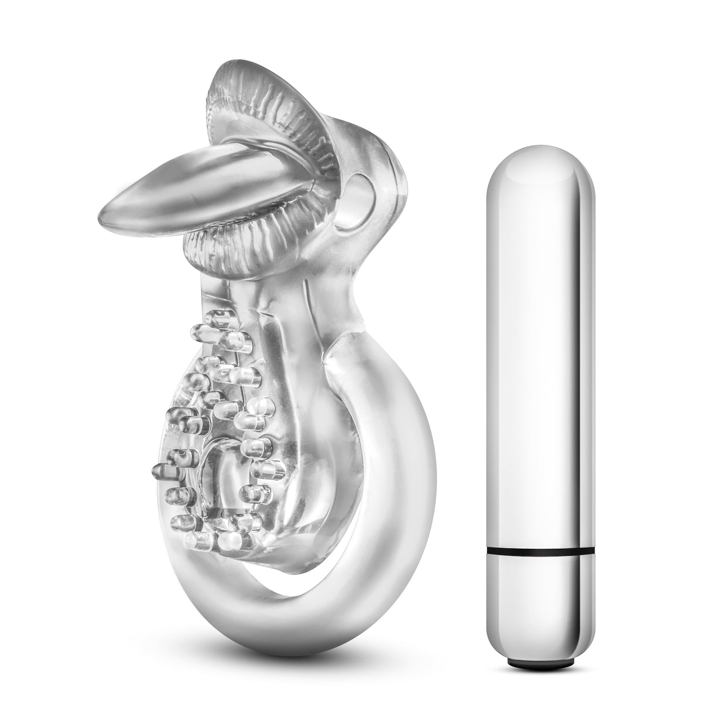 Stay Hard 10 Function Vibrating Tongue Ring Clear 2.5 Inch