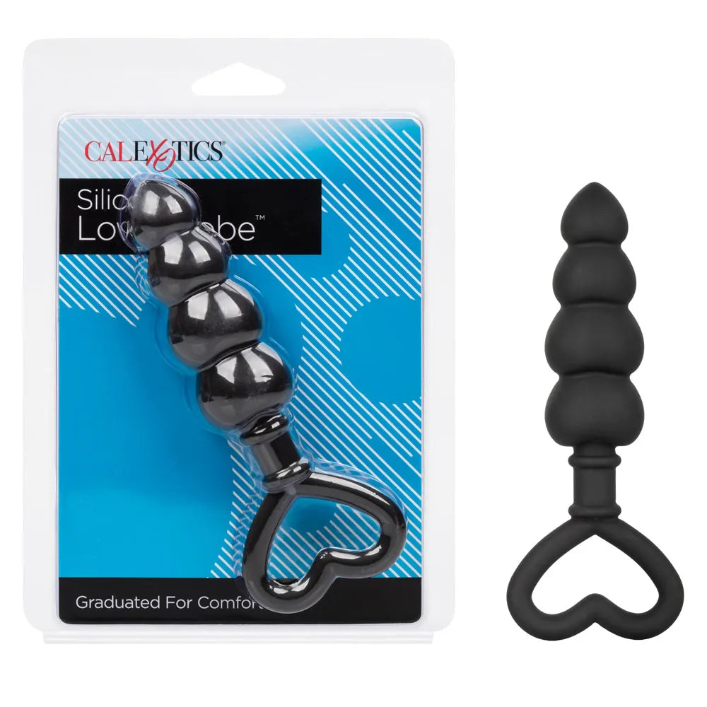 Silicone Love Probe – Graduated Flexible Anal Plug with Heart-Shaped Loop