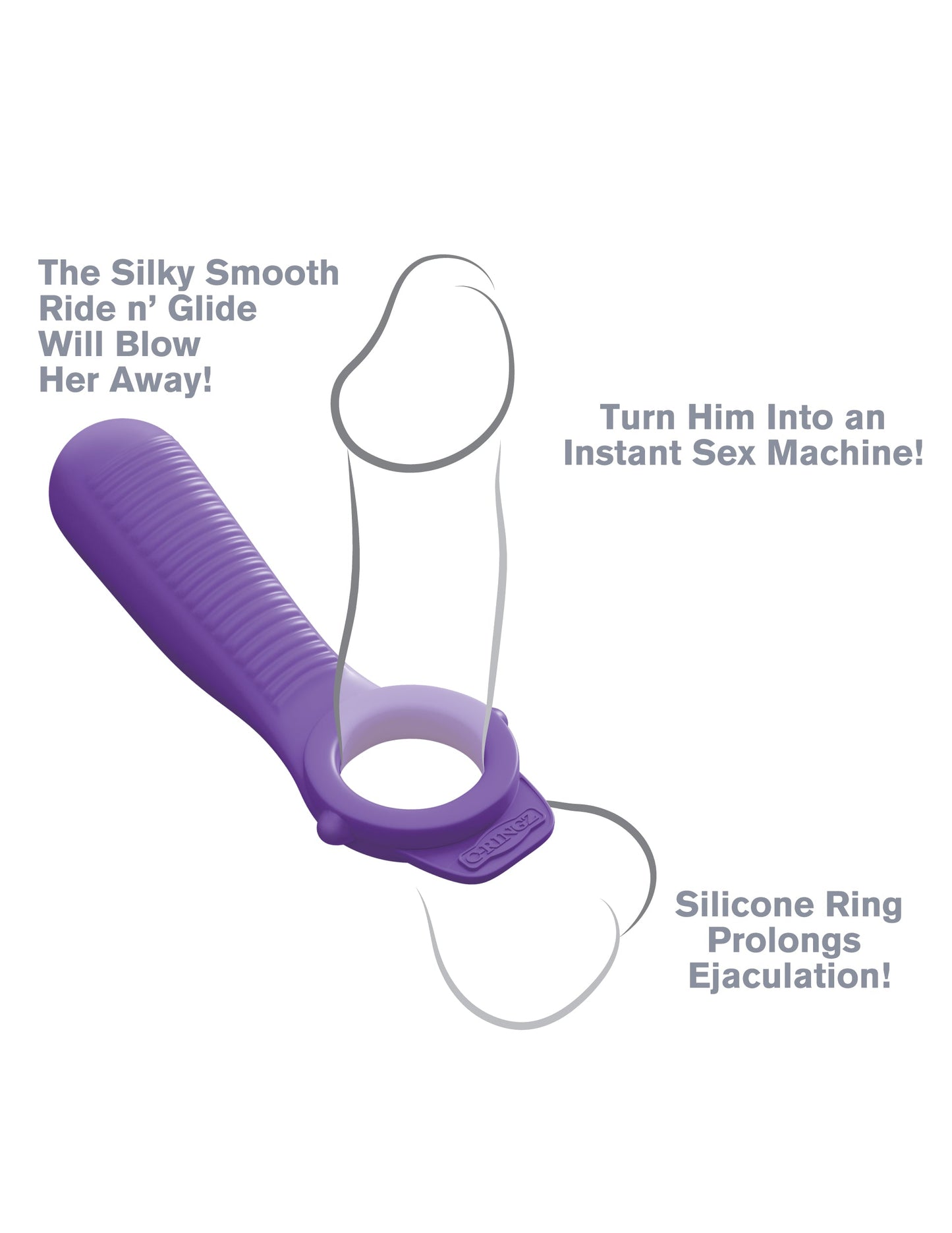 Fantasy C-Ringz Ride N Glide Couples Ring – Silicone Vibrating Couples Ring