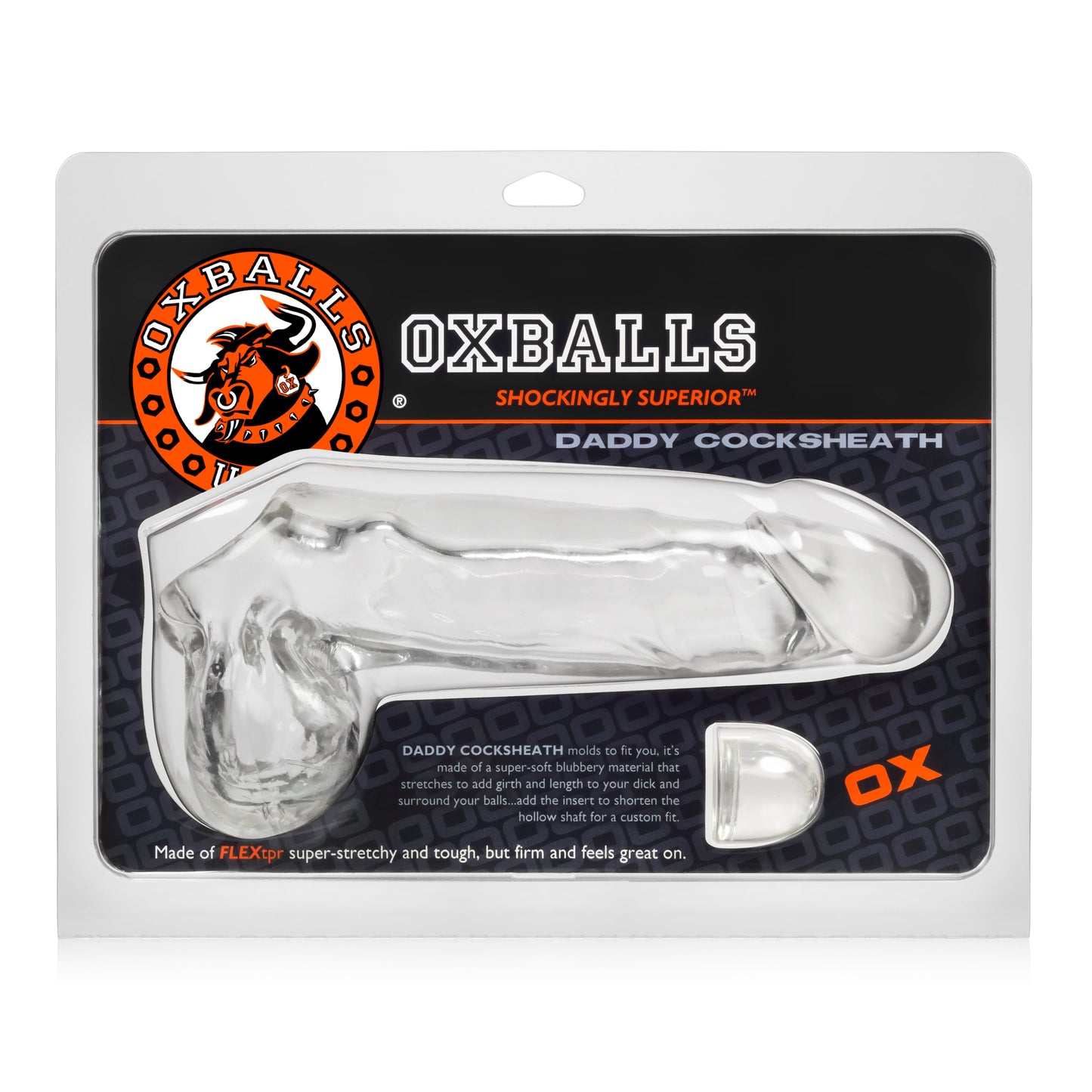 Daddy Cocksheath w Balls Clear 10 Inch Length