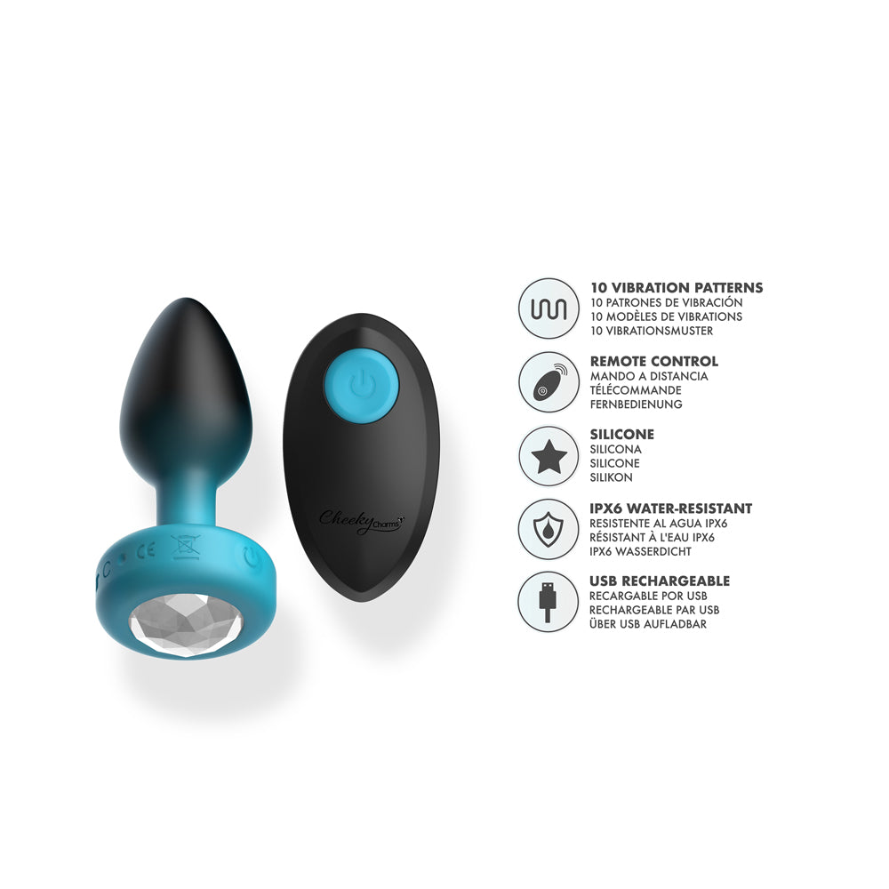 Cheeky Charms Eluxe Vibrating Small Anal Plug – Remote-Controlled Silicone Plug