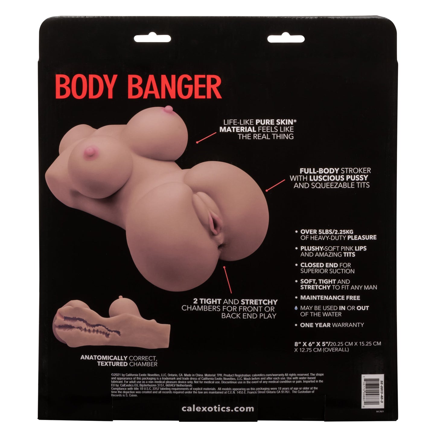 Stroke It Body Banger Male Masturbator Real Flesh Brown