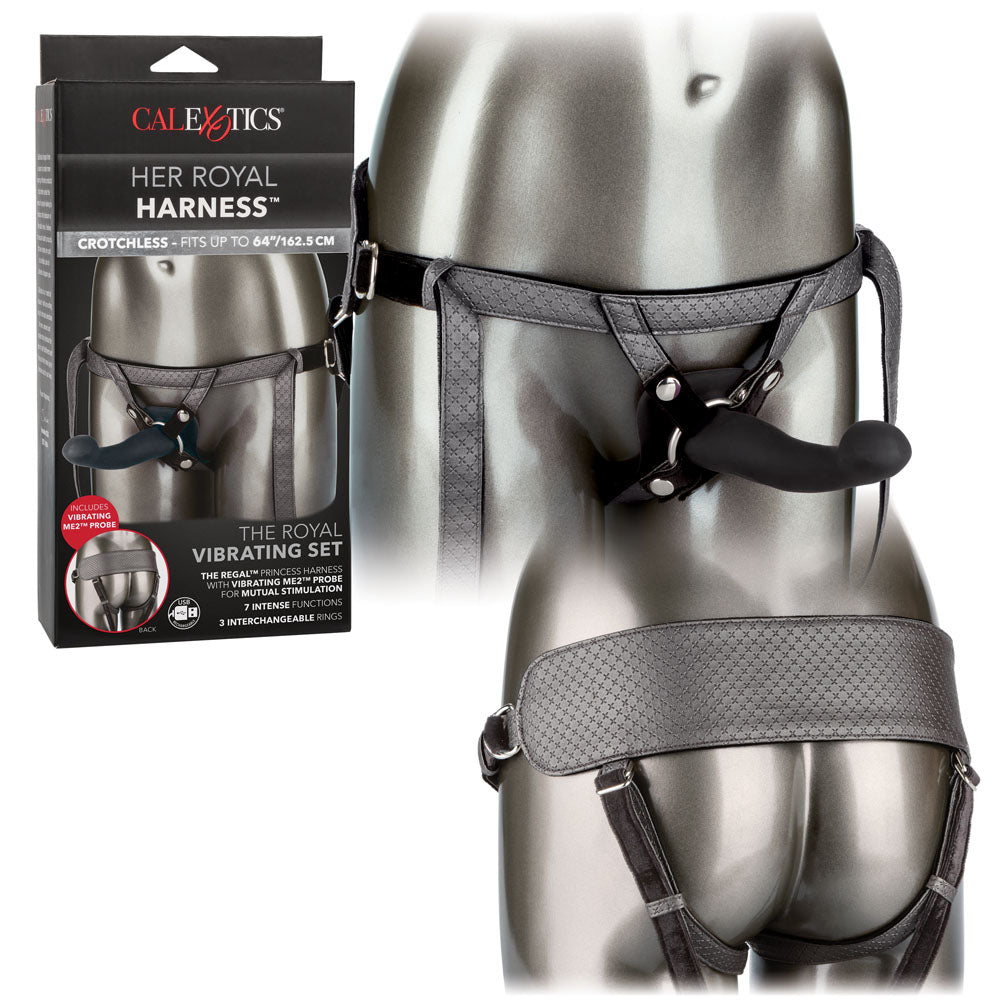 Royal Crotchless Strap On Set With Vibrating Probe Plus