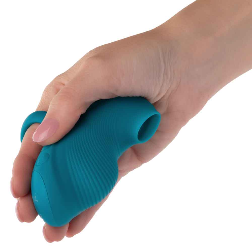 Envy™ Handheld Suction Massager in Teal Blue with 3 Suction Speeds and 7 Vibration Functions