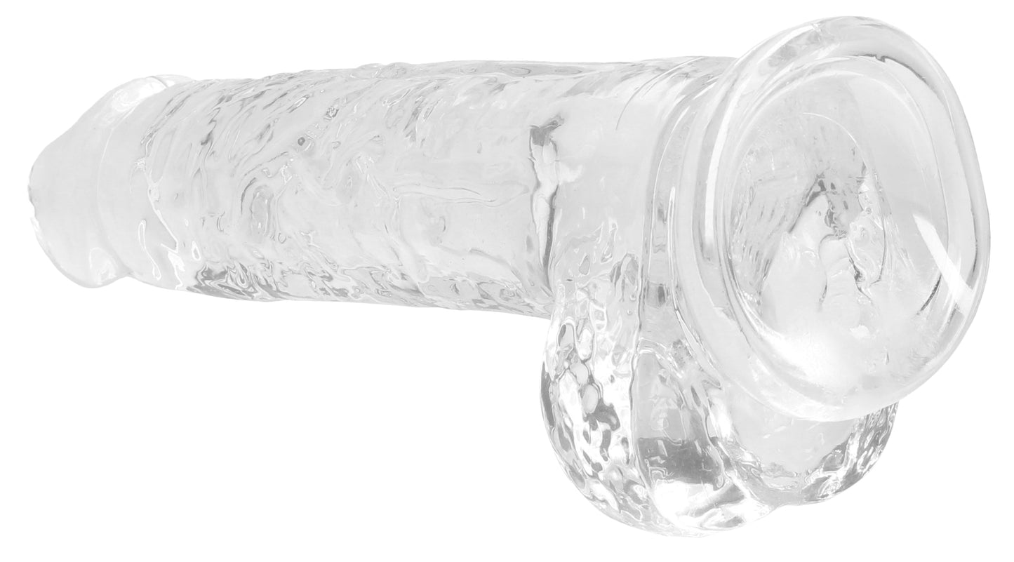 REALROCK Crystal Clear 8 Inch Realistic Dildo with Balls – Body-Safe Dildo
