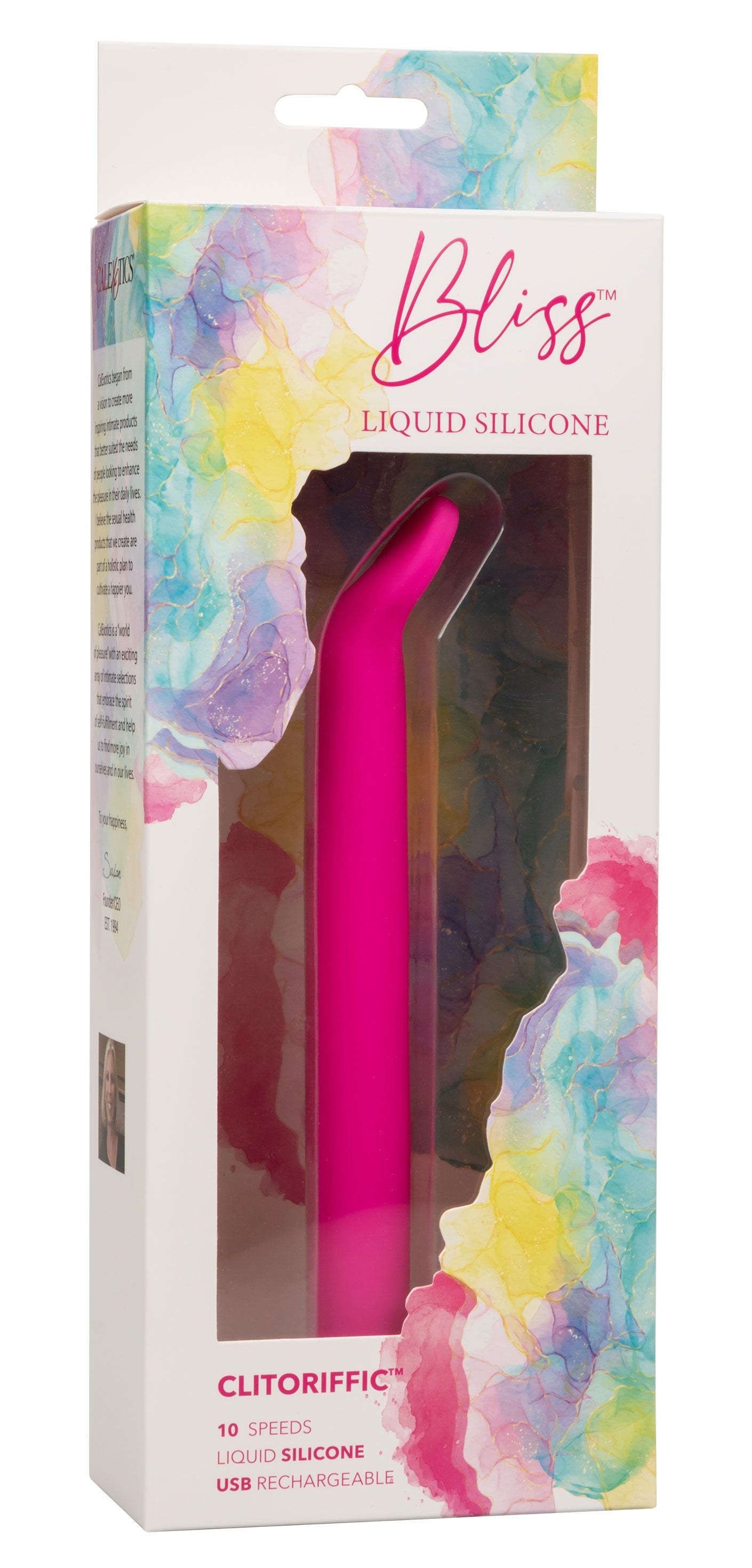 Bliss Liquid Silicone Clitoriffic Pink Flexible Vibrator with 10 Speeds and Rechargeable