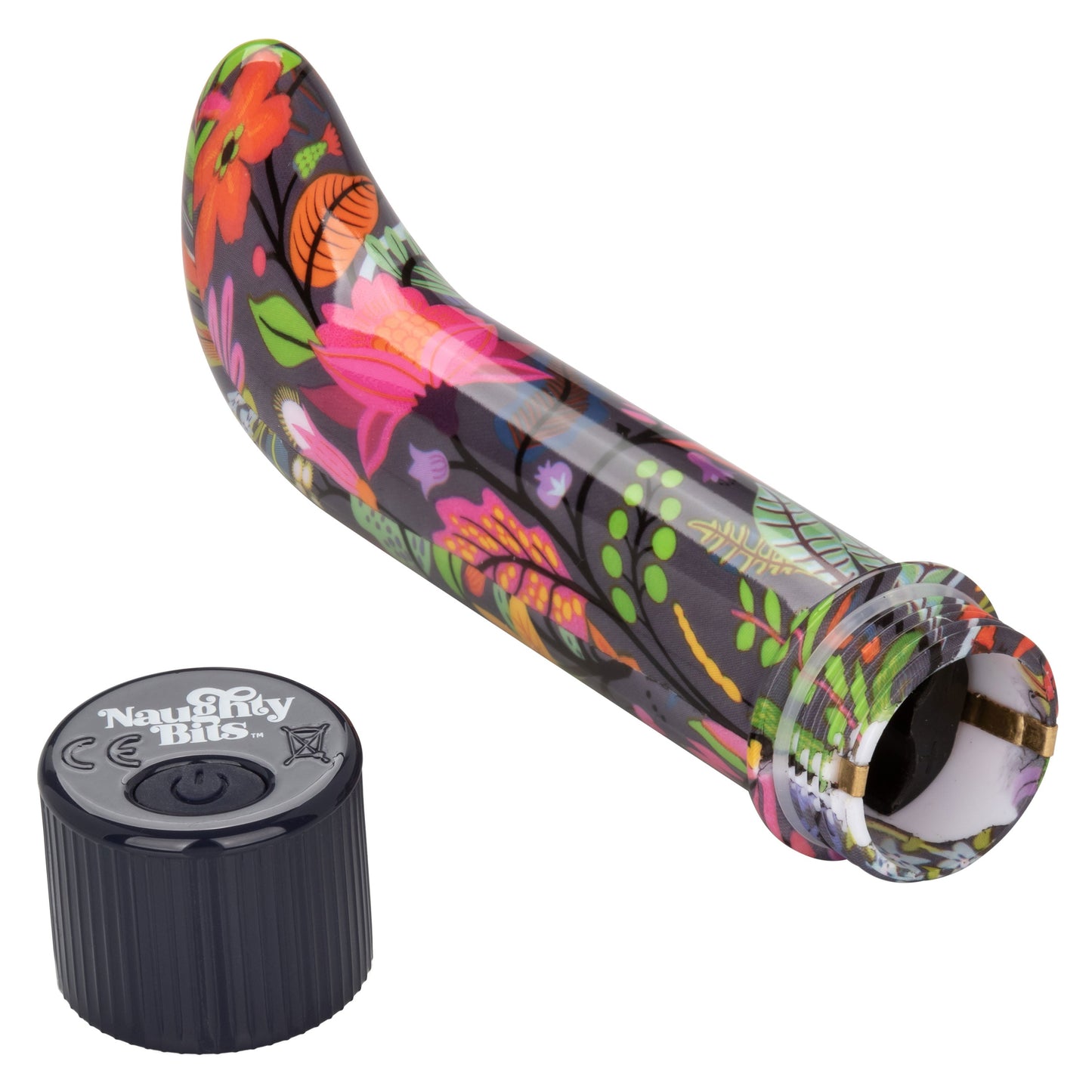Naughty Bits Lil' Fucker Mini G-Spot Vibrator 4.25 Inch Waterproof with Floral Design
