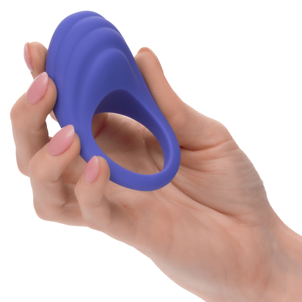 CalExotics Connect Couples Ring Blue Silicone App Controlled Waterproof Size Medium