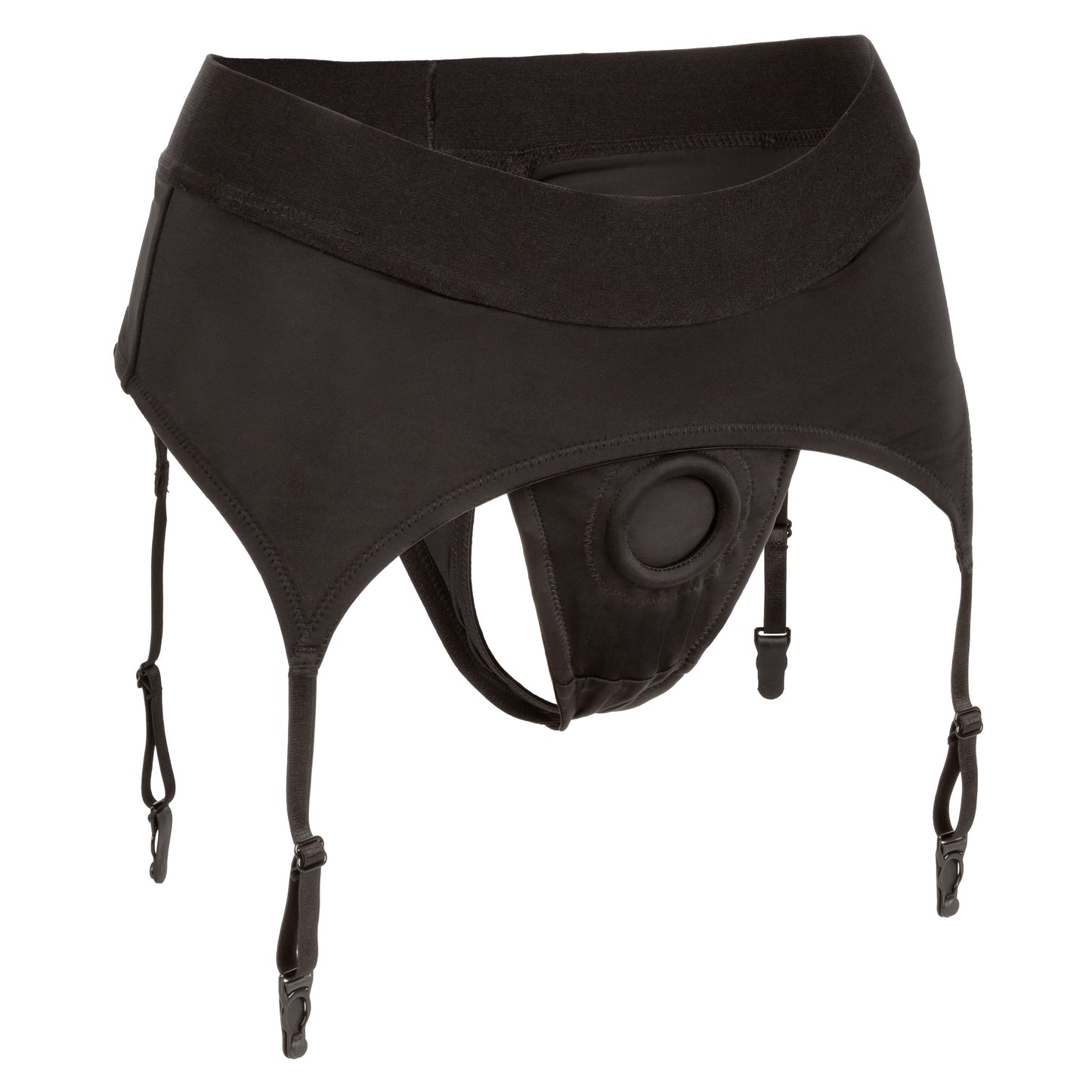 Boundless Black Thong with Garter Harness for L/XL Comfort