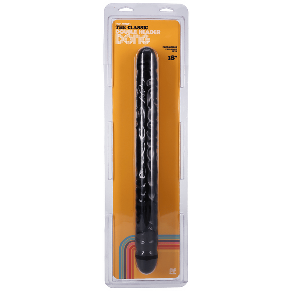 Double Header 18 Inch Veined Dong Black – Large Double-Ended Dong