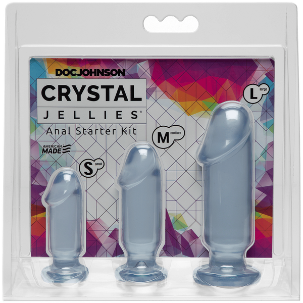 Crystal Jellies Anal Starter Kit – 1 Inch Beginner Butt Plug Set
