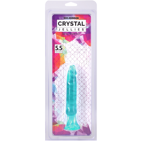 Doc Johnson Crystal Jellies (Teal) – Anal Starter Butt Plug - 6 Inch