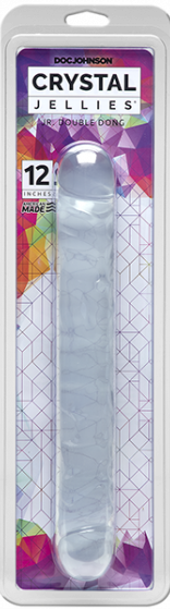 Doc Johnson Crystal Jellies Jr. Double Dong – Soft Flexible 12 Inch Double-Ended Dong
