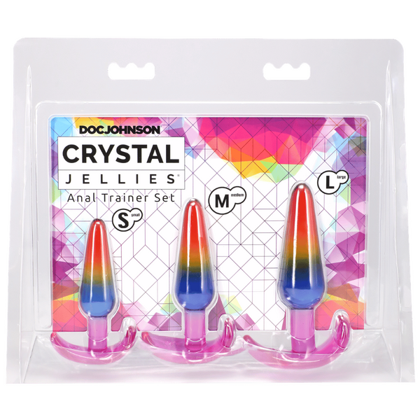 Crystal Jellies Rainbow Anal Trainer Set – Beginner Friendly Anal Plugs
