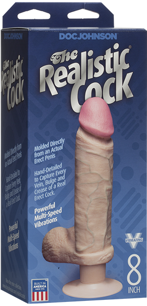 ULTRASKYN Vibrating 8 Inch – Realistic Multi-Speed Vibrator Dildo with Suction Cup Base