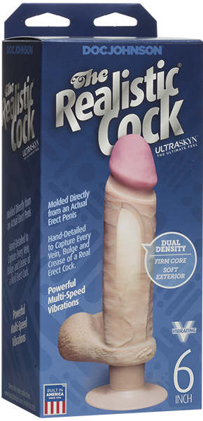 Ultraskyn Realistic Vibrating Cock – 6" or 8"