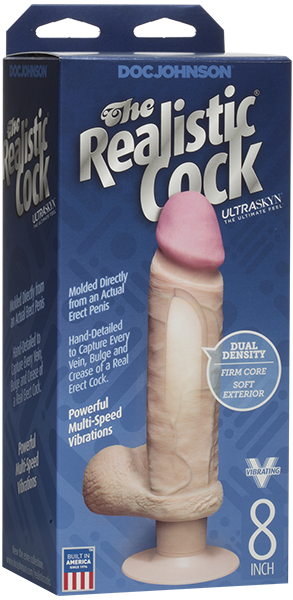 Ultraskyn Realistic Vibrating Cock – 6" or 8"