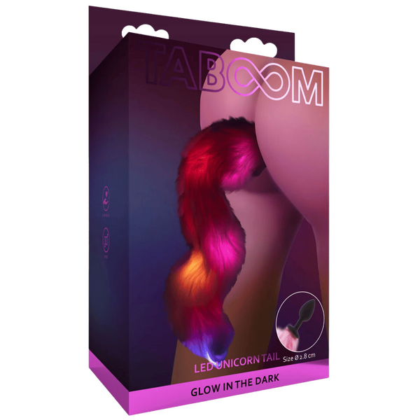 Taboom Unicorn Tail with LED Butt Plug – Soft Flexible Butt Plug with LED Lights