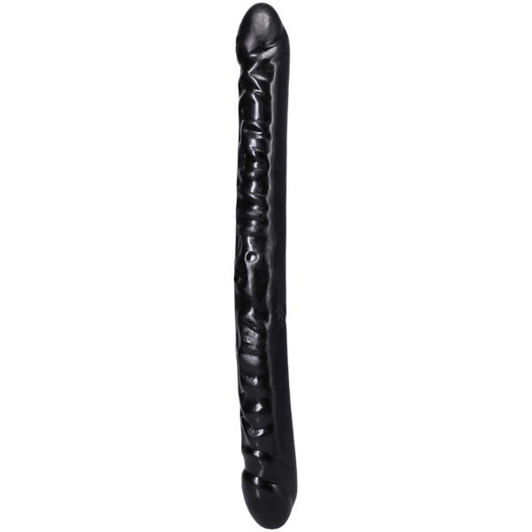 Double Header 18 Inch Veined Dong Black – Large Double-Ended Dong