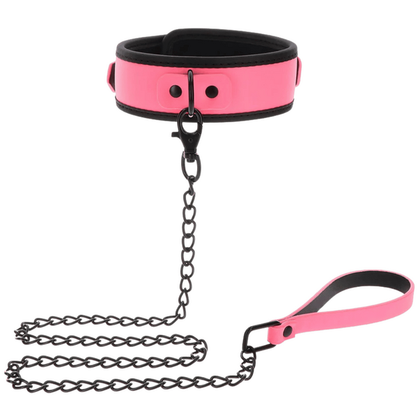 Taboom Glow In The Dark Collar And Chain Leash – BDSM Collar And Leash Set
