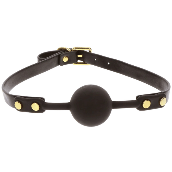 TABOOM Ball Gag – Adjustable Vegan PU Leather Bondage Accessory