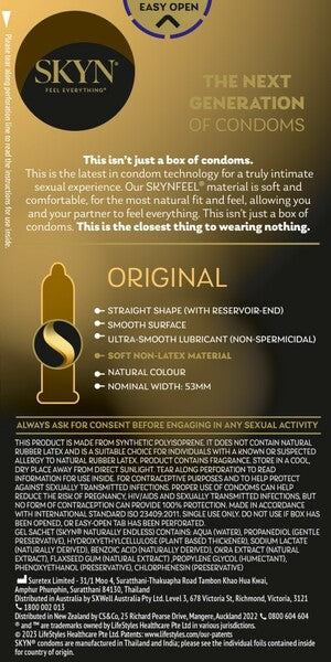 Skyn Original – Natural Feeling Polyisoprene Condoms 53mm 20 Pack