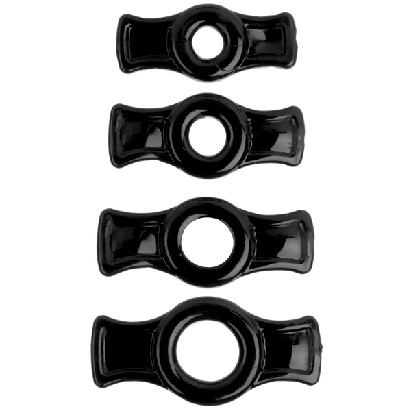 Titanmen Cock Ring Set (Black) – Stretchable Cock Rings Set