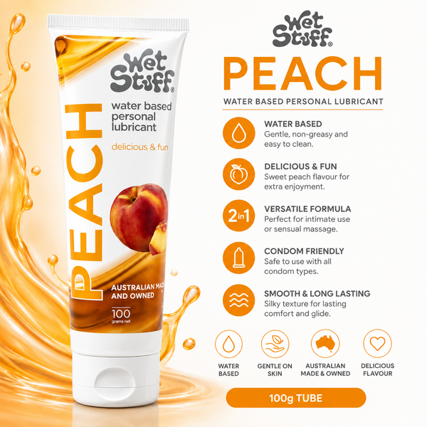 Wet Stuff Peach – Edible Peach Flavored Lubricant Tube 100g