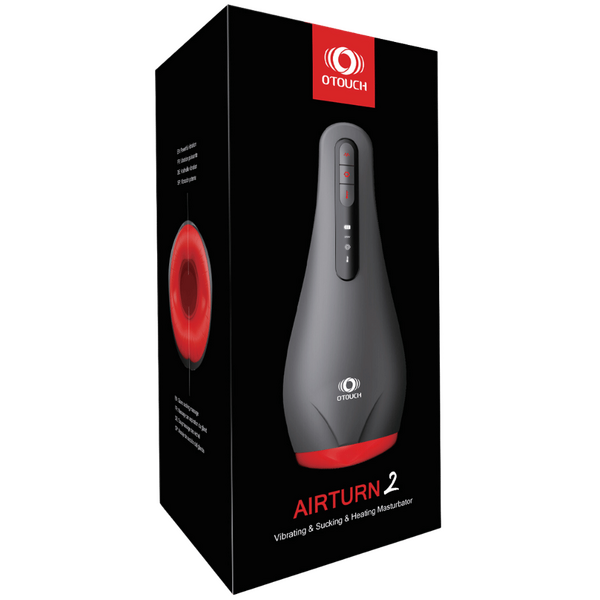 Airturn 2 (Black) – Waterproof Heating Suction Masturbator with Vibration and Warming Functions