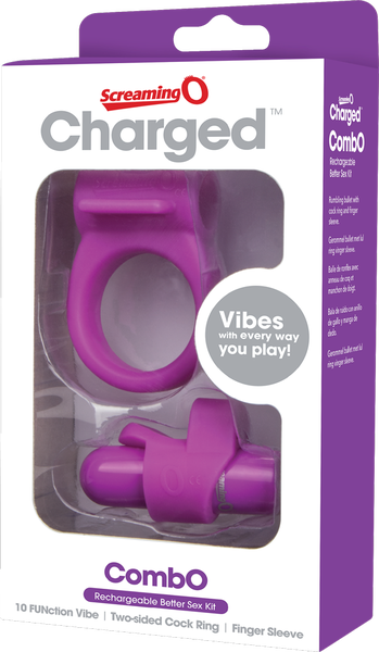 Charged Combo Kit 1 – Body-Safe Silicone Cock Ring and Fingertip Sleeve Kit