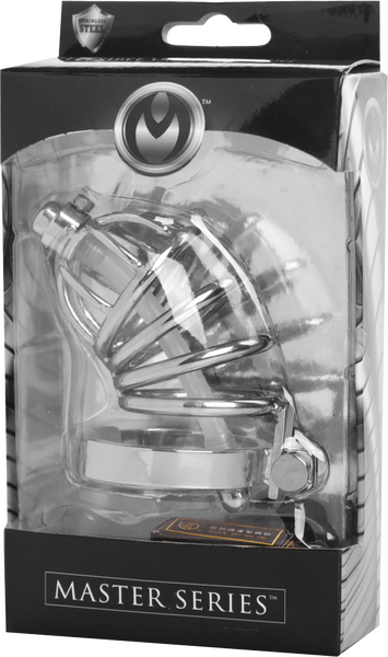 Stainless Steel Chastity Cage With Removable Silicone Urethral Plug – Penis Plug