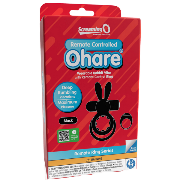 Ohare Remote Control Wearable Rabbit Vibrator (Black) – Rechargeable Waterproof Silicone Vibrator