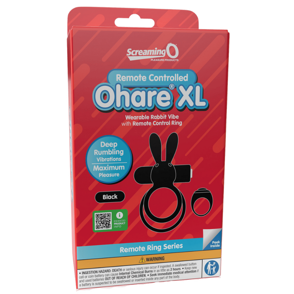 Ohare XL (Black) – Rechargeable Waterproof Remote Control Rabbit Vibrator