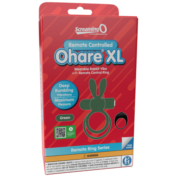 Ohare XL (Green) – Rechargeable Waterproof Remote-Controlled Rabbit Vibrator with Double-Ring Design