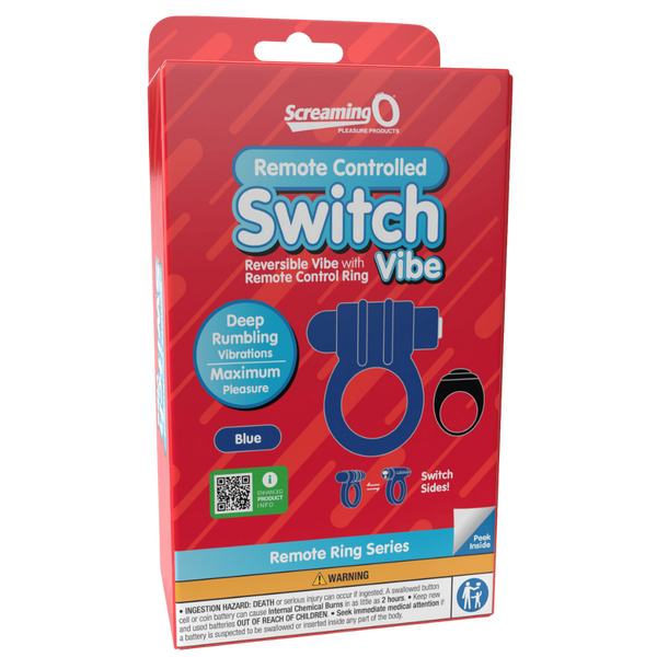 Remote Control Switch Vibe (Blue) – Rechargeable Waterproof Vibrating Cock Ring