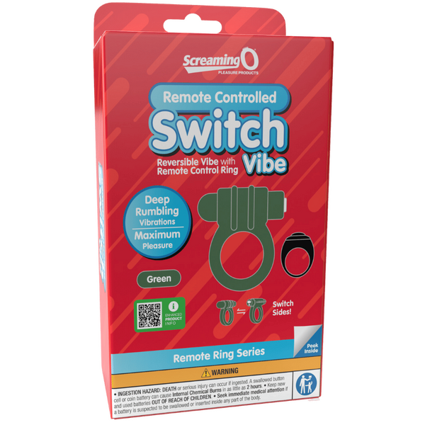 Remote Control Switch Vibe (Green) – Rechargeable Waterproof Double-Sided Vibrating Cock Ring