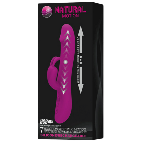 Natural Motion Thrusting – Rechargeable Silicone Rabbit Vibrator with 7 Functions