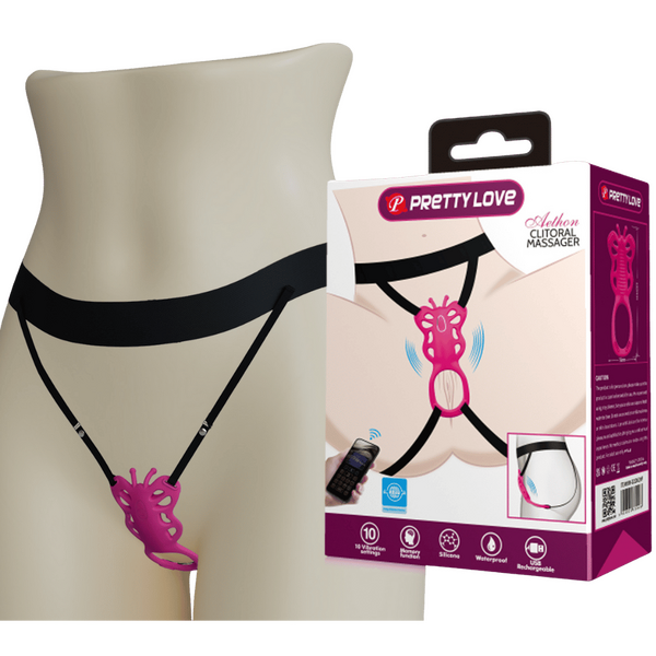 PrettyLove Aethon – Rechargeable Strap-On Butterfly Massager With App Control and 10 Vibration Patterns