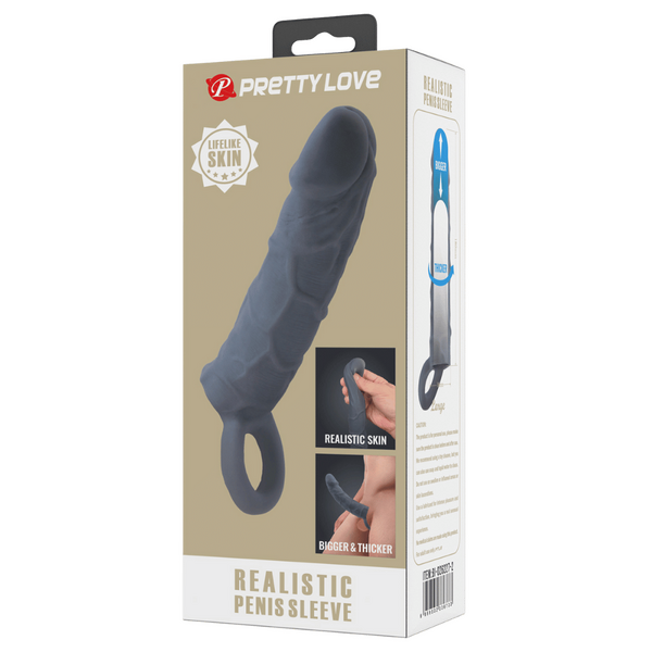 Realistic Spearhead Veiny Penis Sleeve – Enlargement Sleeve with Strap