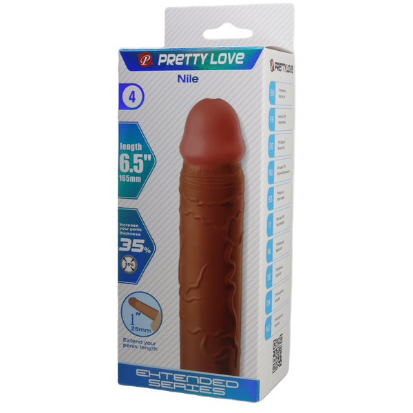 Nile 6.5 Inch Penis Sleeve – Realistic Erection-Extending Sleeve for Added Length and Girth