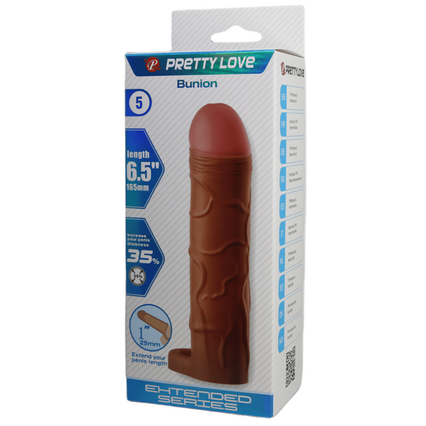 Bunion 6.5 Inch Cock Sleeve – Stretchy TPR Penis Sheath with Ball Ring