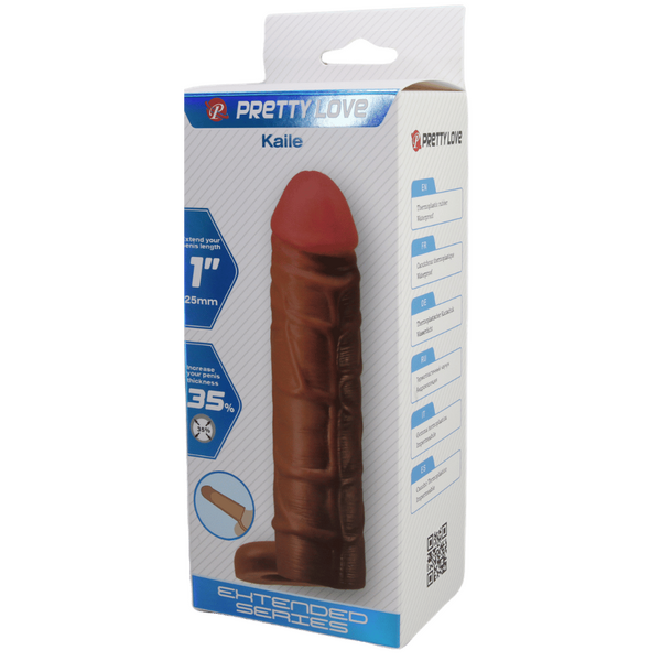 Kaile 7 Inch Stretchy Shaft Cock Sleeve With Ball Ring Penis Sheath