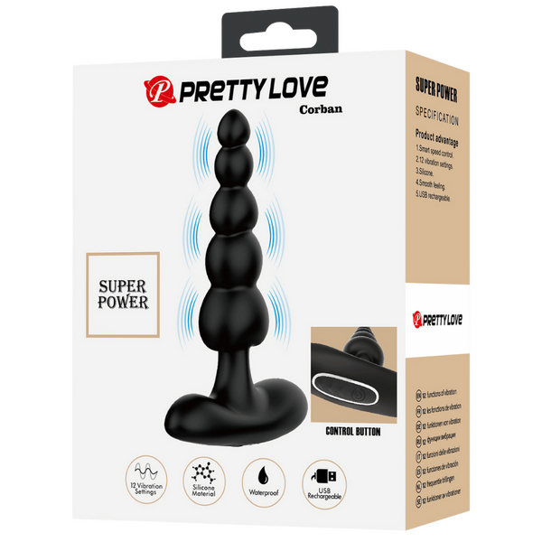 Corban Rechargeable Butt Plug – Flexible Graduated Anal Beads Sex Toy
