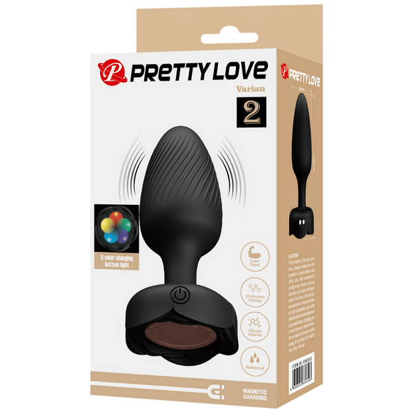 Varian Light-Up Rechargeable Butt Plug – LED Flashing Silicone Butt Plug