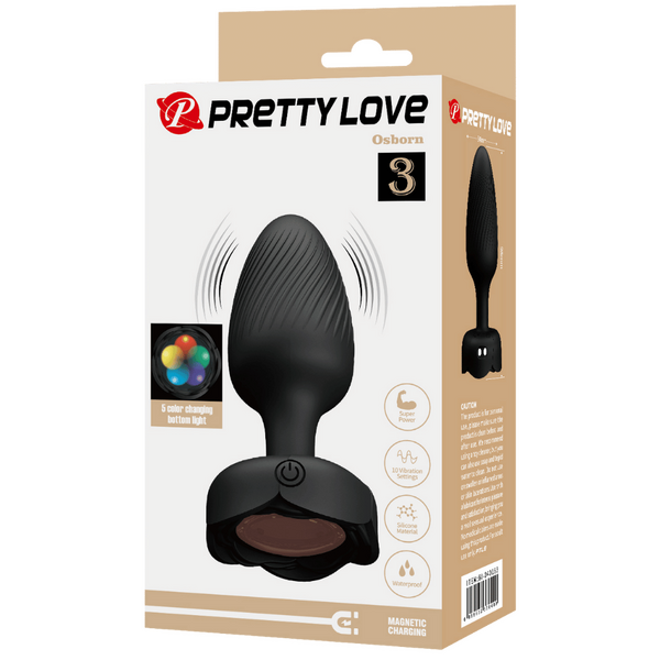 Varian Light-Up Rechargeable Butt Plug – LED Flashing Silicone Butt Plug