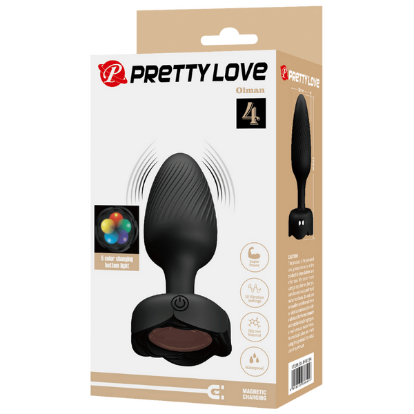Varian Light-Up Rechargeable Butt Plug – LED Flashing Silicone Butt Plug